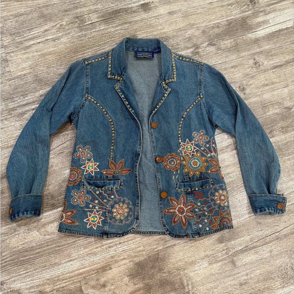 Floral Embroidered Denim Jacket